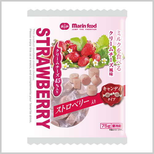 ミルクを食べるクリームチーズ風味　ストロベリー入り　キャンディタイプ75g