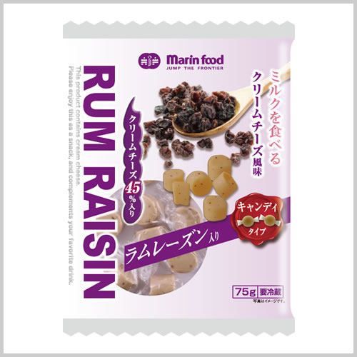 ミルクを食べるクリームチーズ風味　ラムレーズン入り　キャンディタイプ75g