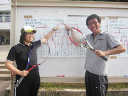 ダブルス優勝 玉木、永谷係長