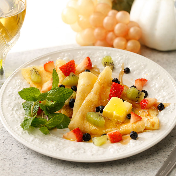Fruit Crepes with Smoked Butter