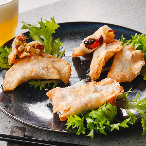 It is snacks gyoza with honey butter