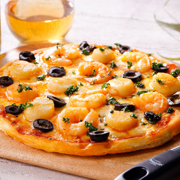 Seafood pizza